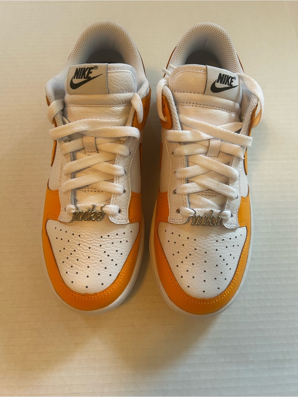 New, never worn yellow & white Nike Dunk Low By You Custom Men’s 7 Women’s 8.5